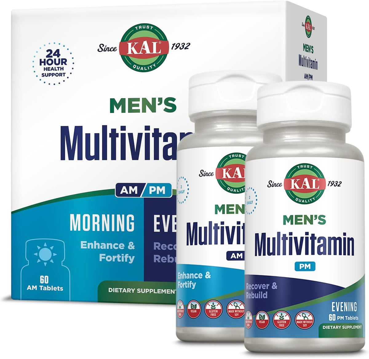 KAL Men's Multivitamin AM/PM - 120 Tablets (30 Servings) - görsel 1