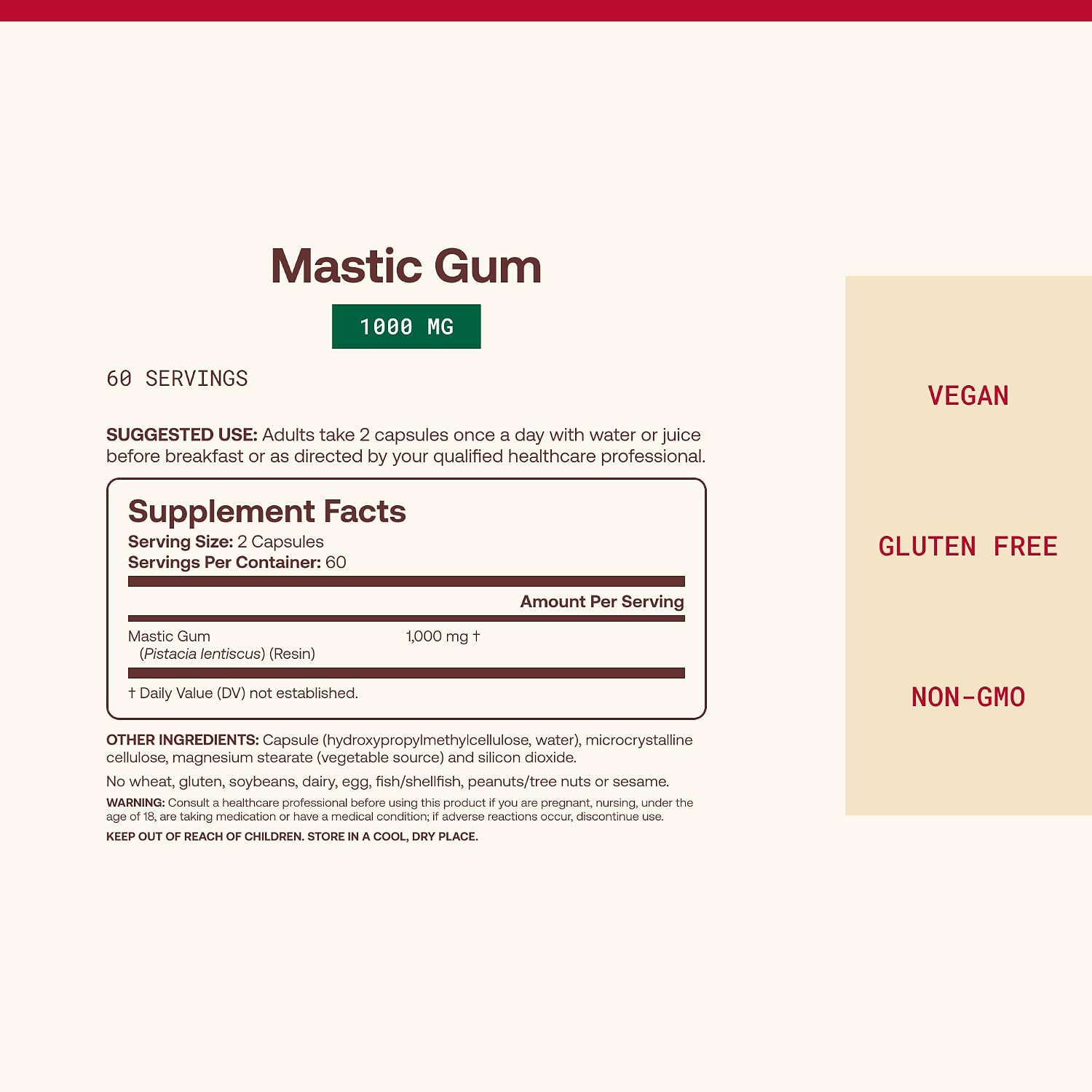 Jarrow Formulae Mastic Gum 1000 mg – 120 Veggie Capsules - görsel 4