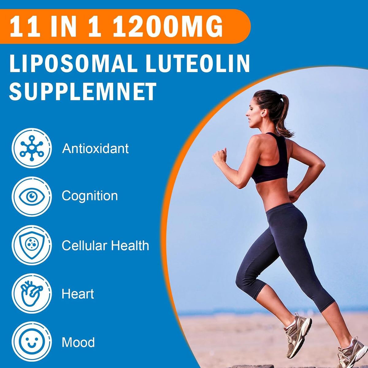 VITACRLLYNMN Liposomal Luteolin 1200mg – 11-in-1 Antioxidant Complex for Brain Health, 60 Capsules - görsel 4