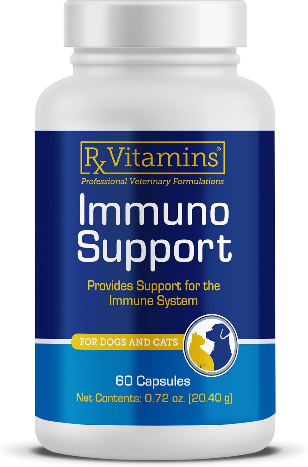 Rx Vitamins Immuno Support, Immune Support for Dogs and Cats - 60ct Supplement with Shiitake Mushroom, Arabinogalactan, and Lutein - görsel 1