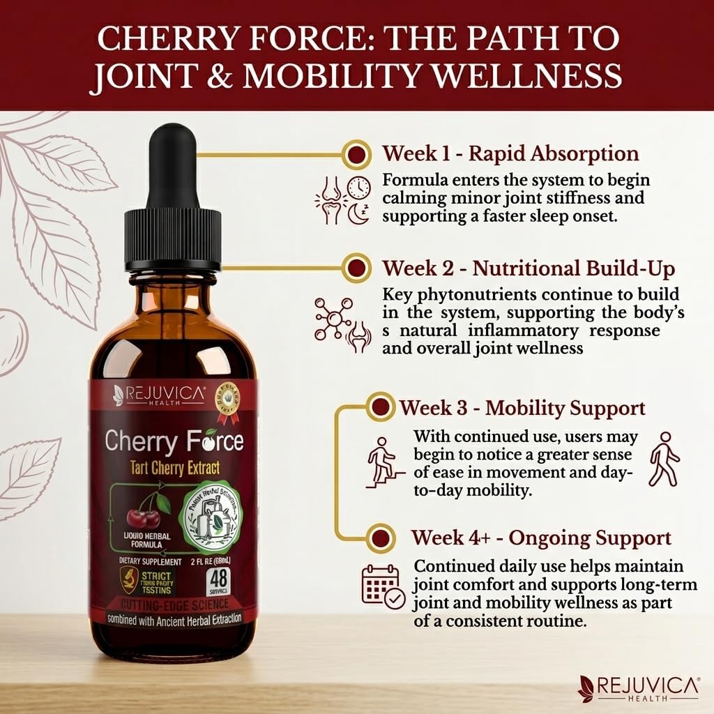Rejuvica Health Cherry Force - Advanced Tart Cherry Extract - Liquid Drops - görsel 8
