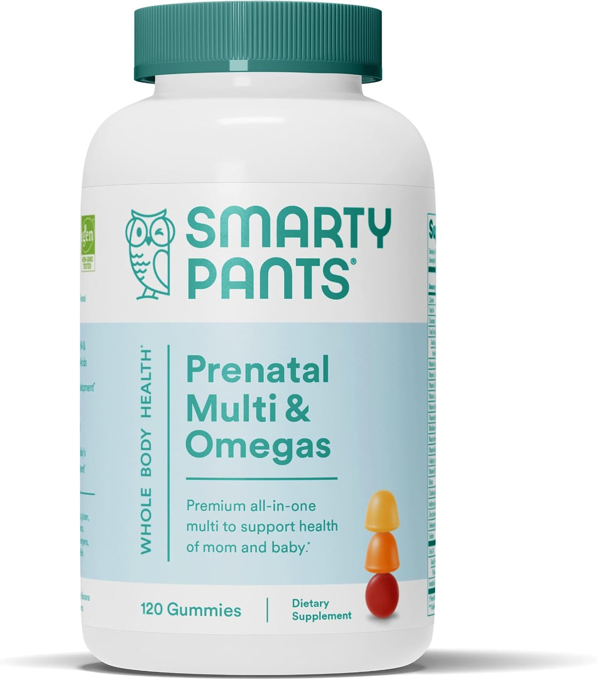 SmartyPants Prenatal Multivitamin Gummies with Omega 3 Fish Oil (EPA/DHA), Methylfolate, Vitamin D3, C, B12, B6, A, K, Biotin, Zinc & Inositol – 120 Count (30 Day Supply) - görsel 1