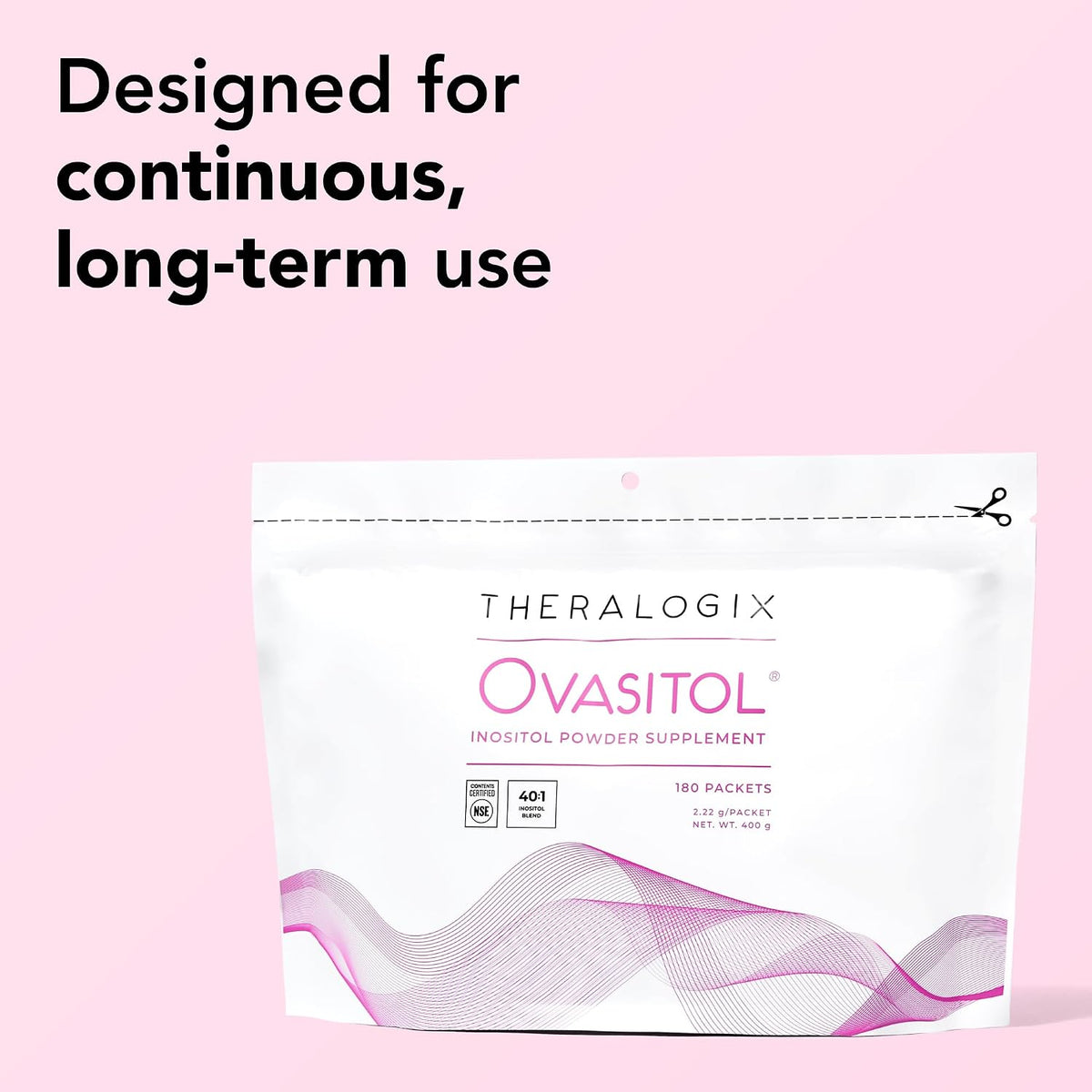 Theralogix Ovasitol Inositol Powder Sachets - 90-Day Supply - Myo-Inositol & D-Chiro Inositol for Hormone Balance & Ovarian Function Support* - NSF Certified - 180 Sachets - görsel 5