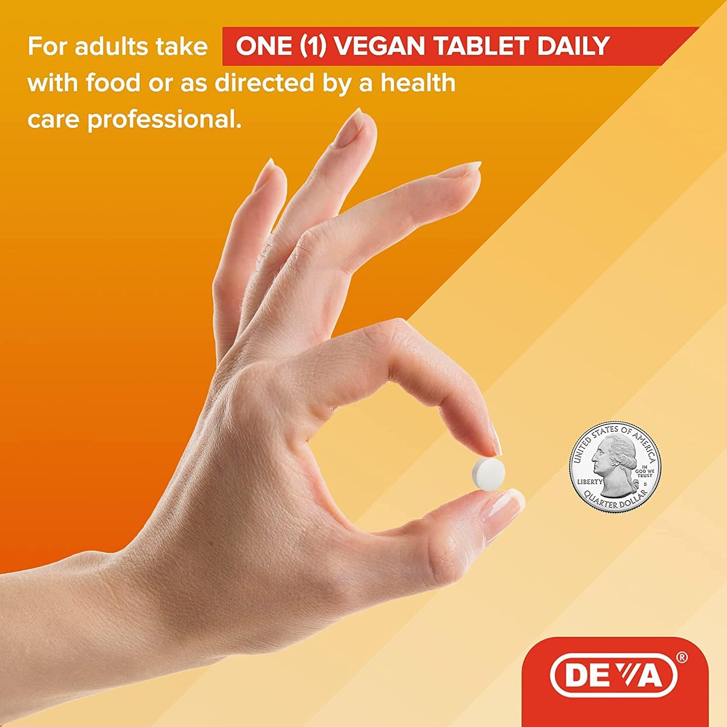 DEVA Vegan Vitamins Vitamin D 800 IU, 90 Tablets - görsel 4
