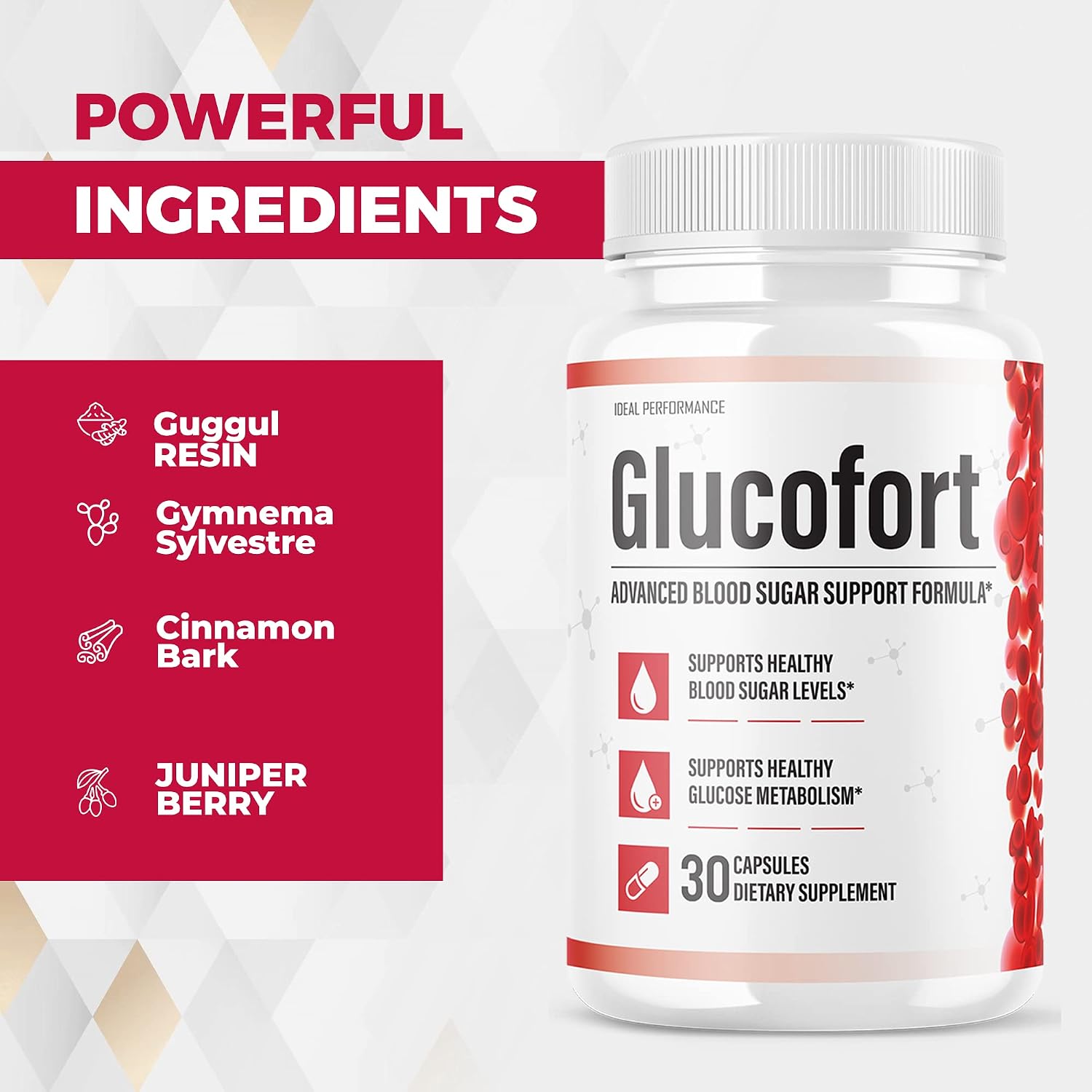 IDEAL PERFORMANCE Glucofort Supplement Support Formula (3 Pack) - görsel 2