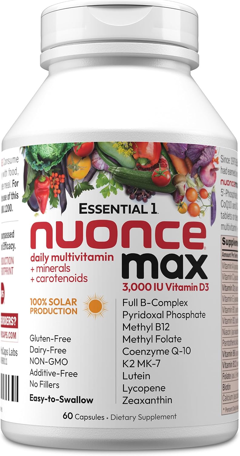 Andrew Lessman Essential-1 nuonce max Multivitamin – 3000 IU Vitamin D3, 100 mcg Methyl B12, CoQ10, Lutein, Lycopene, Zeaxanthin – 180 Small Capsules - görsel 10