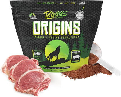 Origins 5-in-1 Dog Supplement – Powdered Meal Topper with Natural Omega-3 Fish Oil (900 g)