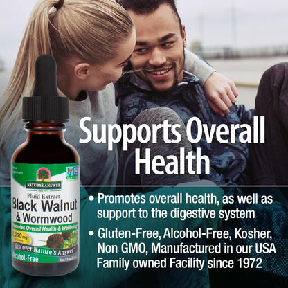 Nature's Answer Black Walnut and Wormwood Complex - Super Concentrated 2,000mg - Vegan, Non-GMO, Gluten-Free, Alcohol-Free - 1 oz