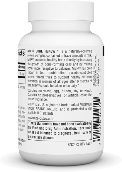 Source Naturals MBP Bone Renew, Milk Protein for Advanced Density Support* – 60 Capsules