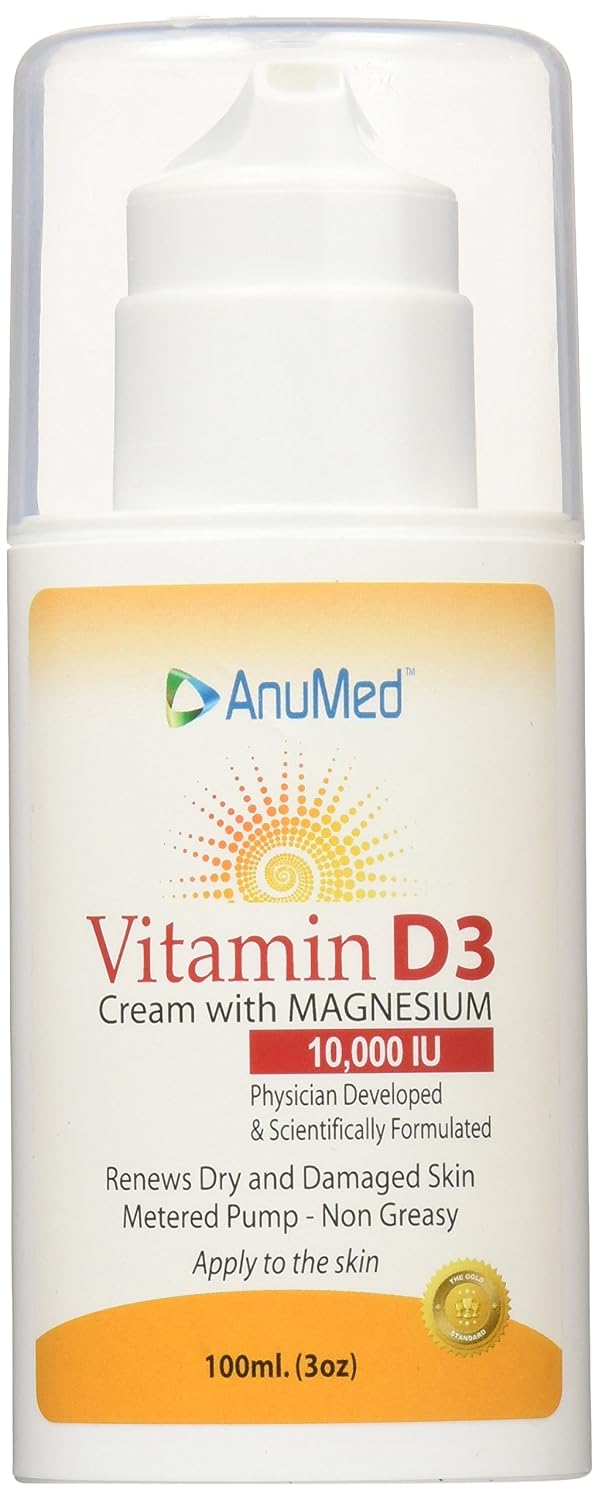 ANUMED - Vitamin D3 10000 IU Cream with – Skin Health: Hyaluronic acid helps retain moisture, keeping skin plump – Image 1
