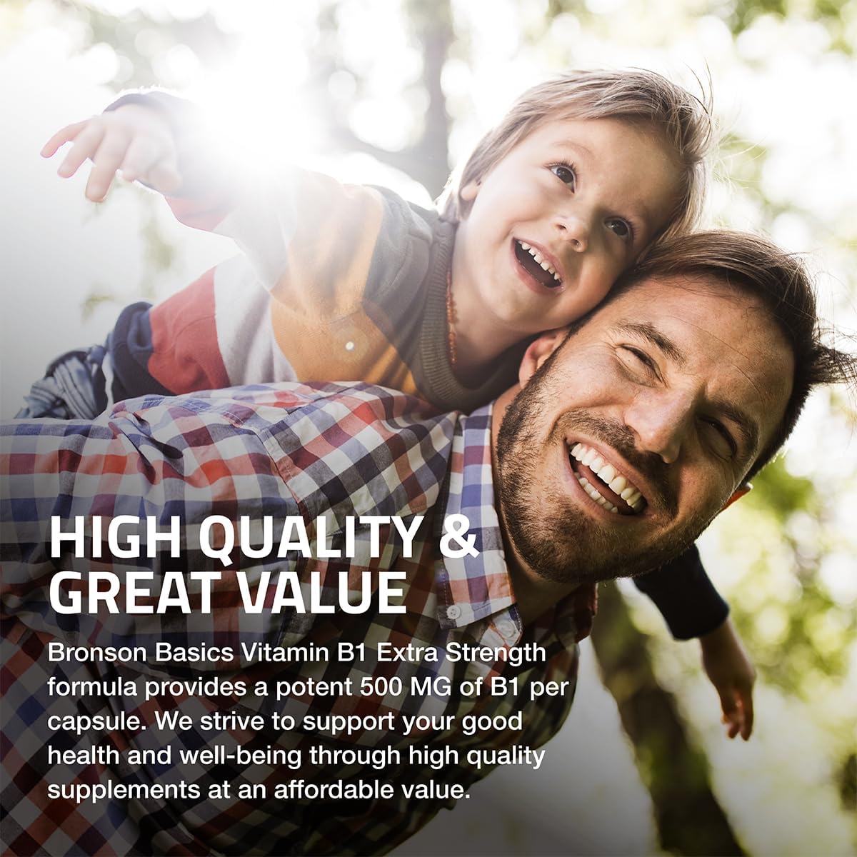 Bronson Vitamin B1 Extra Strength 500 mg – High Potency Thiamine Supplement, 120 Capsules - görsel 4