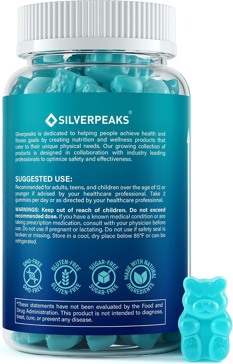 SILVERPEAKS Height Growth Gummies for Kids, Teens & Adults - Height Growth Maximiser Supplement with Calcium, Vitamins D3 & K2, Magnesium, Zinc for Bone Strength & Height Increase - 60 Gummy Chews - görsel 3