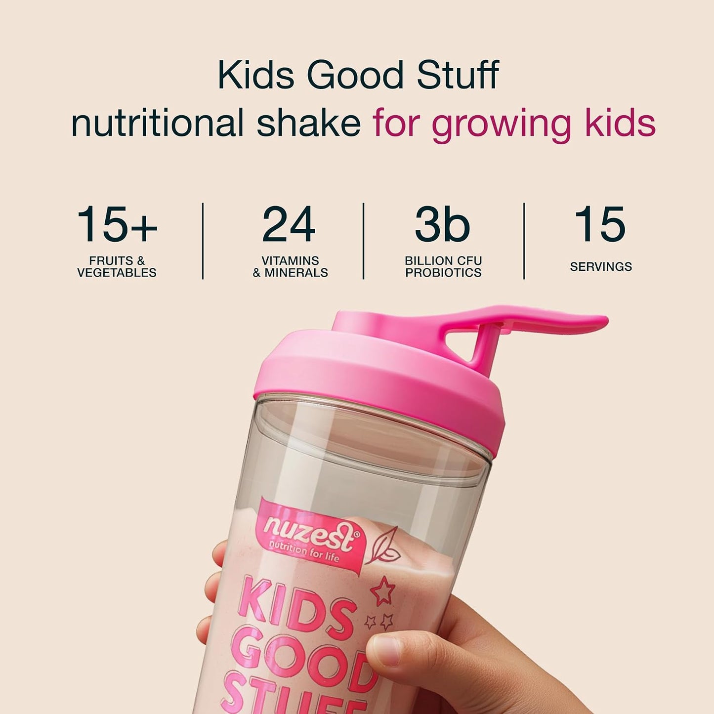 Nuzest Kids Good Stuff Vegan Smoothie Mix – Wild Strawberry – Multivitamin Supplement (225g) - görsel 4