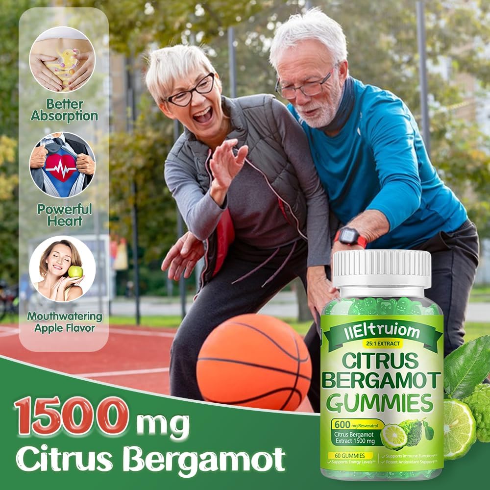 IIEltruiom Citrus Bergamot 1500mg Gummies with Resveratrol & Niacin - görsel 6