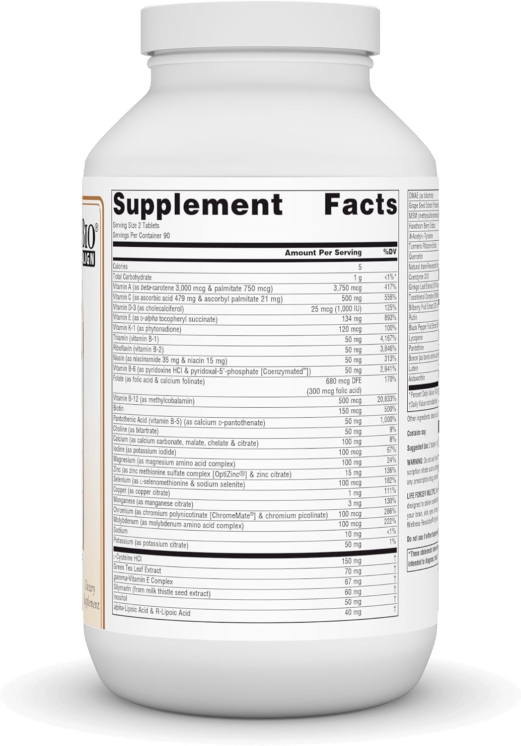 Source Naturals Life Force Multiple, No Iron – 180 Tablets - görsel 2