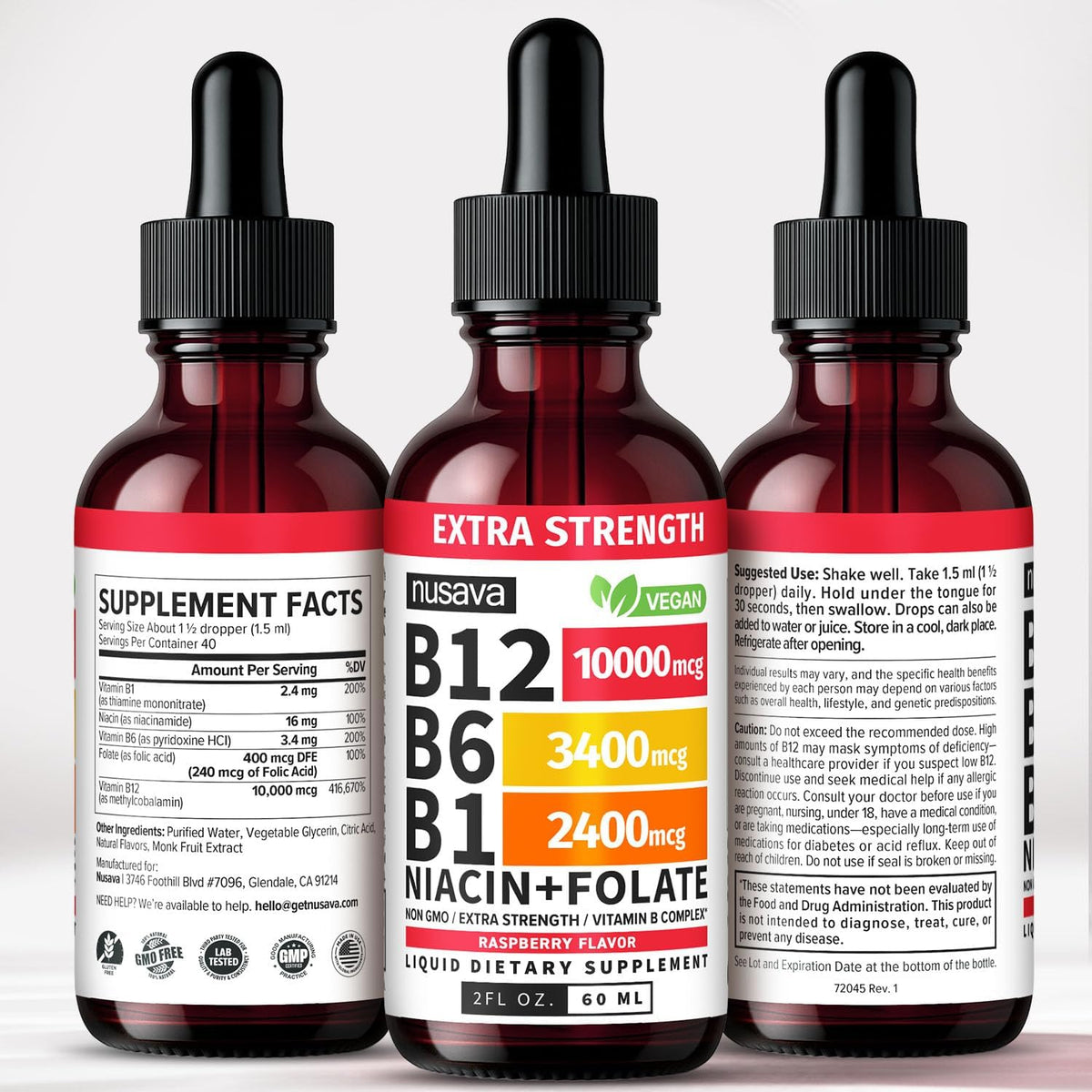 (2 Pack) Extra Strength Liquid Vitamin B12 Sublingual Vitamin B Complex - B12 Drops 10000mcg - Methylcobalamin for Energy, – Image 9