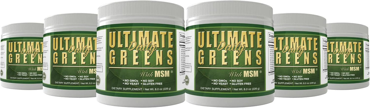 Ultimate Greens with MSM Powder – Vegan Superfood Vegetable Drink (6 Month Supply) - görsel 1