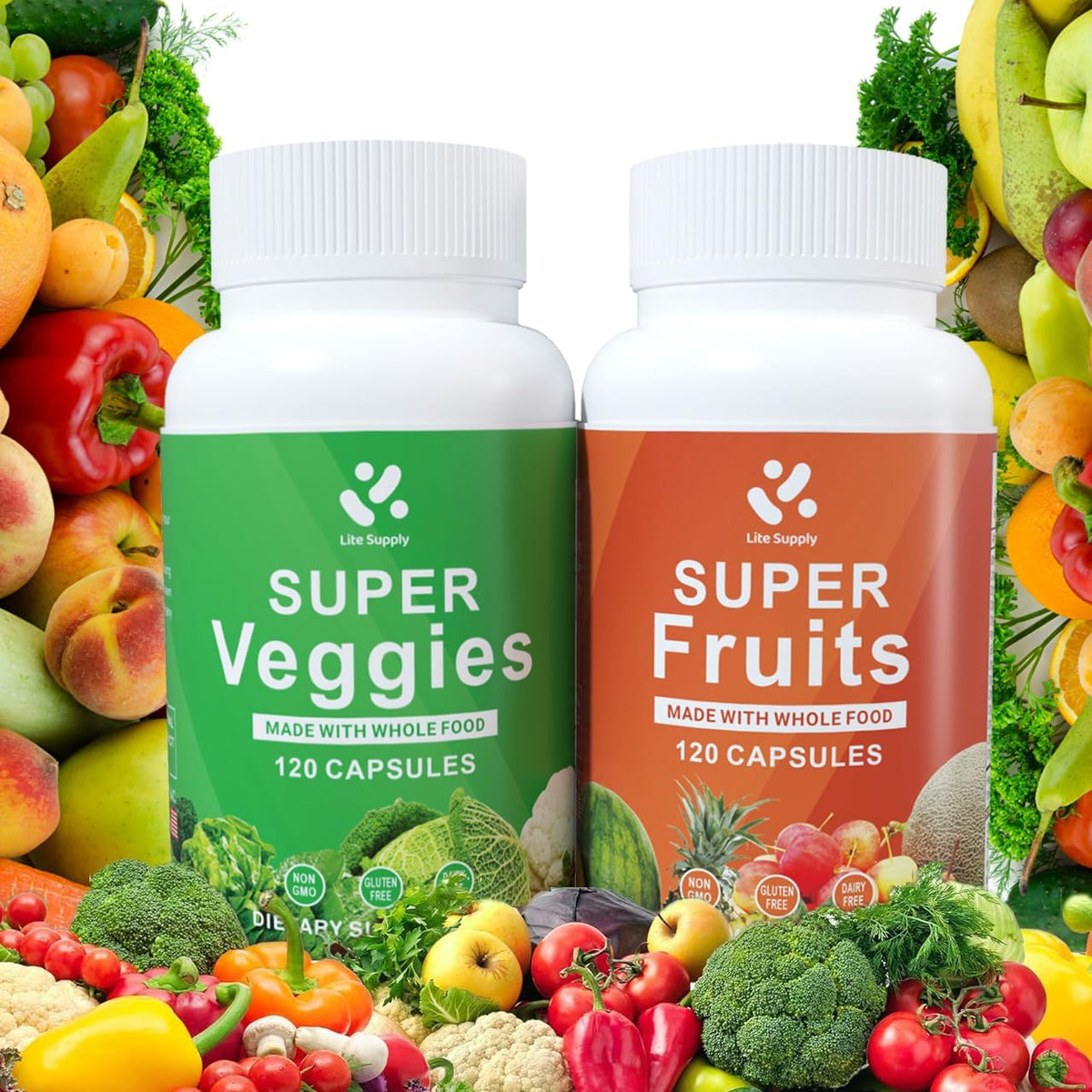 Lite Supply Fruits and Veggies Food Supplement – 240 Capsules - görsel 1