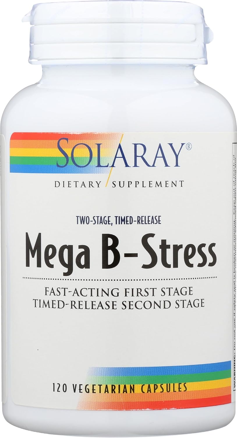 Solaray TwoStage Mega-B-Stress B-Complex, 120 Capsules - görsel 1