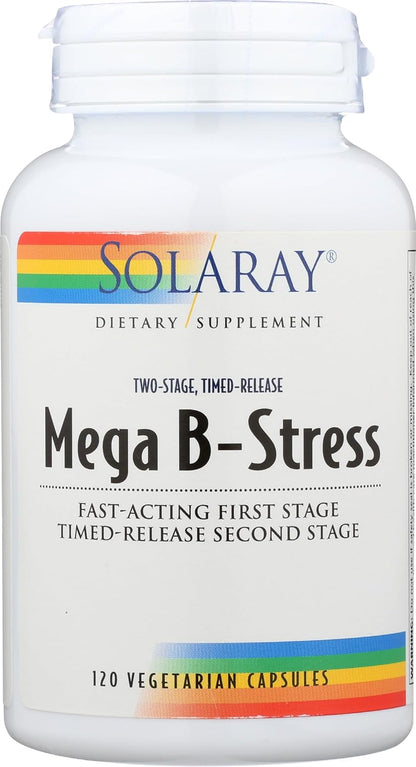 Solaray TwoStage Mega-B-Stress B-Complex, 120 Capsules
