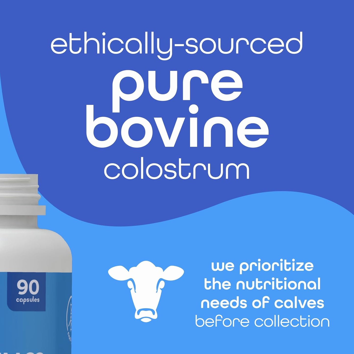 Zena Nutrition Pure Colostrum Capsules, 1500mg Supplement, Grass-Fed Bovine Colostrum, Supports Immune and Digestive Health, Promotes Gut Health, Gluten-free, Fat-Free, 1 Month Supply, 90 Capsules - görsel 4