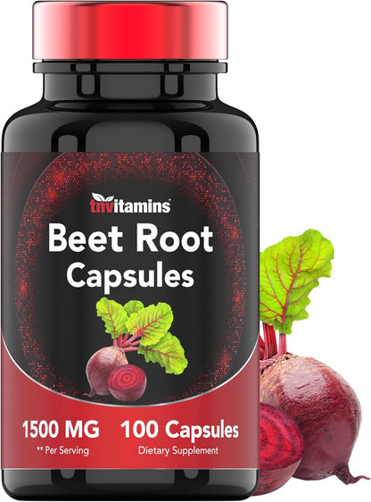 Beetroot Capsules 1500 mg – 100 Capsules | TNVitamins