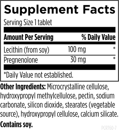Designs for Health Pregnenolone CRT - 30mg Controlled/Time Release Pregnenolone (10–12 Hour) - Hormone Precursor for Women and Men - Vegan + Non-GMO (60 Tablets)