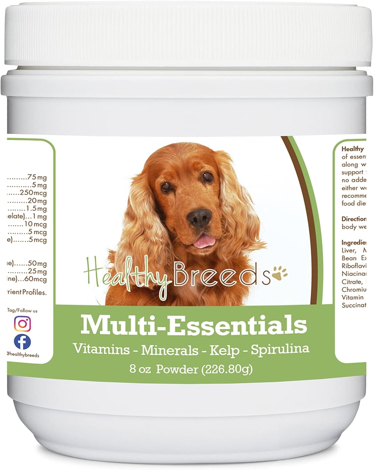 Healthy Breeds Cocker Spaniel Multi-Essentials Powder for Dogs - an Ideal Supplement of Vitamins, Minerals & Antioxidants for Your Dog - 227g (8 oz) - görsel 1