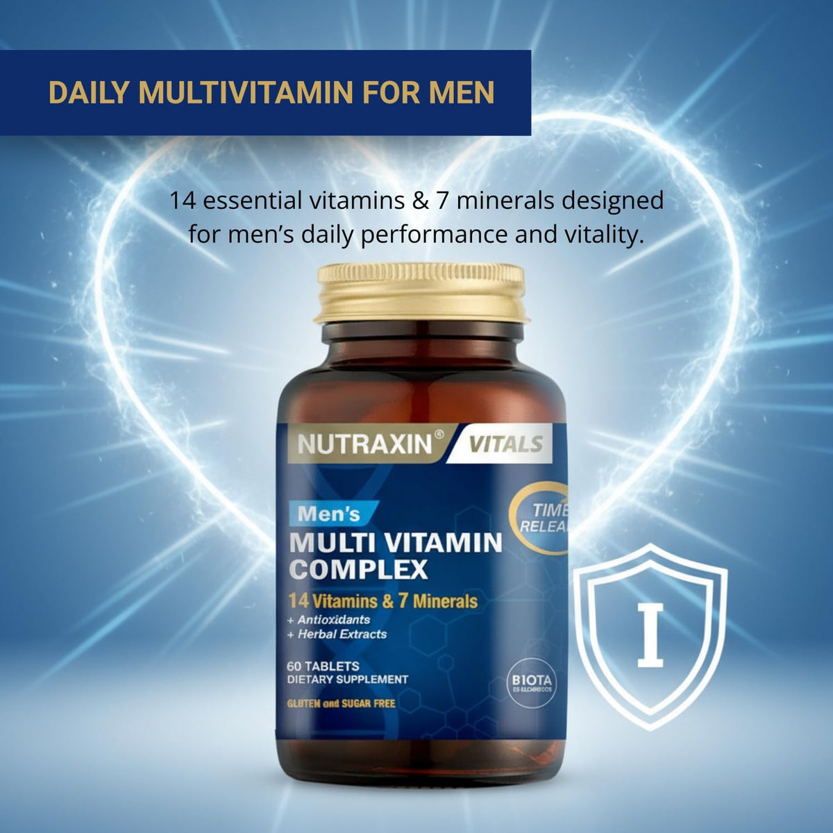 Nutraxin Men's Multivitamin & Mineral Complex, 60 Tablets - görsel 4