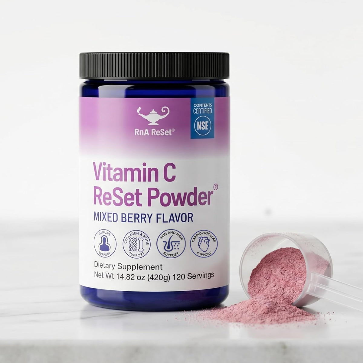RnA ReSet Vitamin C Reset – Berry-Flavoured Vitamin C Powder with Potassium & Fruit Blend, NSF Contents Certified, 420 g (120 Servings) - görsel 6
