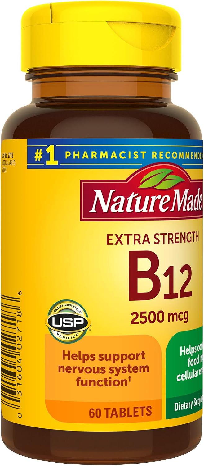 Nature Made Extra Strength Vitamin B12 2500 mcg Tablets, 60 Tablets - görsel 6