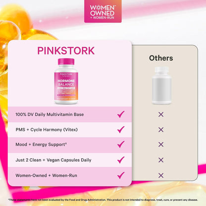 Pink Stork Hormone Balance Multivitamin for Women, 60 Vegan Capsules