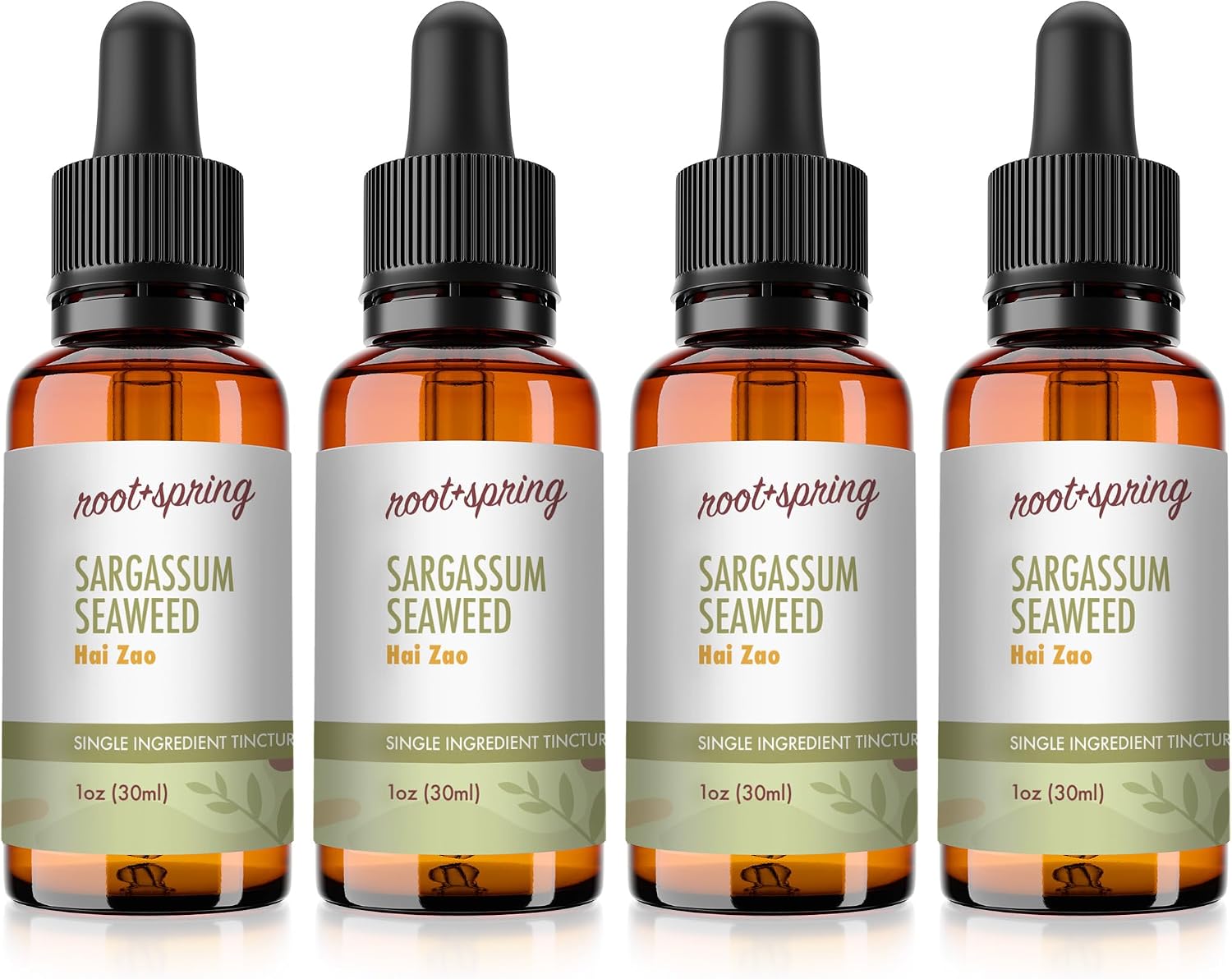 Sargassum Seaweed - Hai Zao Tang – Hai Dai Herbal Tincture (Liquid Extract) - Concentrate with Dropper - Natural TCM Supplement Single Ingredient Formula 1 oz (Pack of 4) - görsel 1
