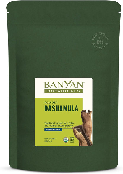 Banyan Botanicals Dashamula Powder – Calming Ayurvedic Formula – Organic Stress Supplement (227g)