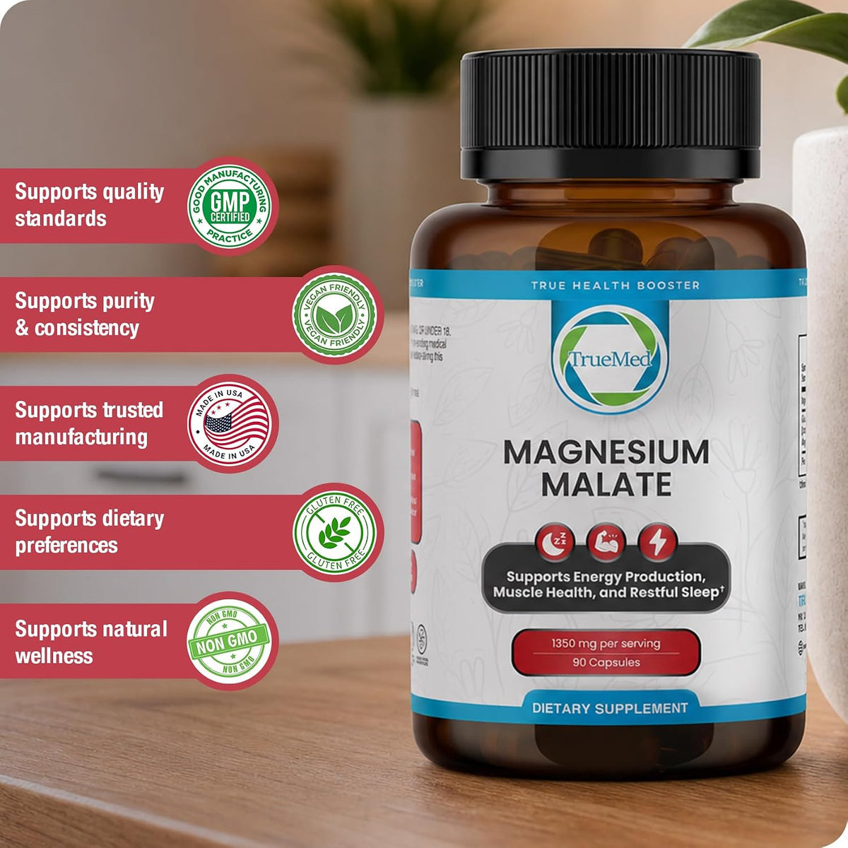 Magnesium Malate Capsules 1350mg – 90 Capsules - görsel 8