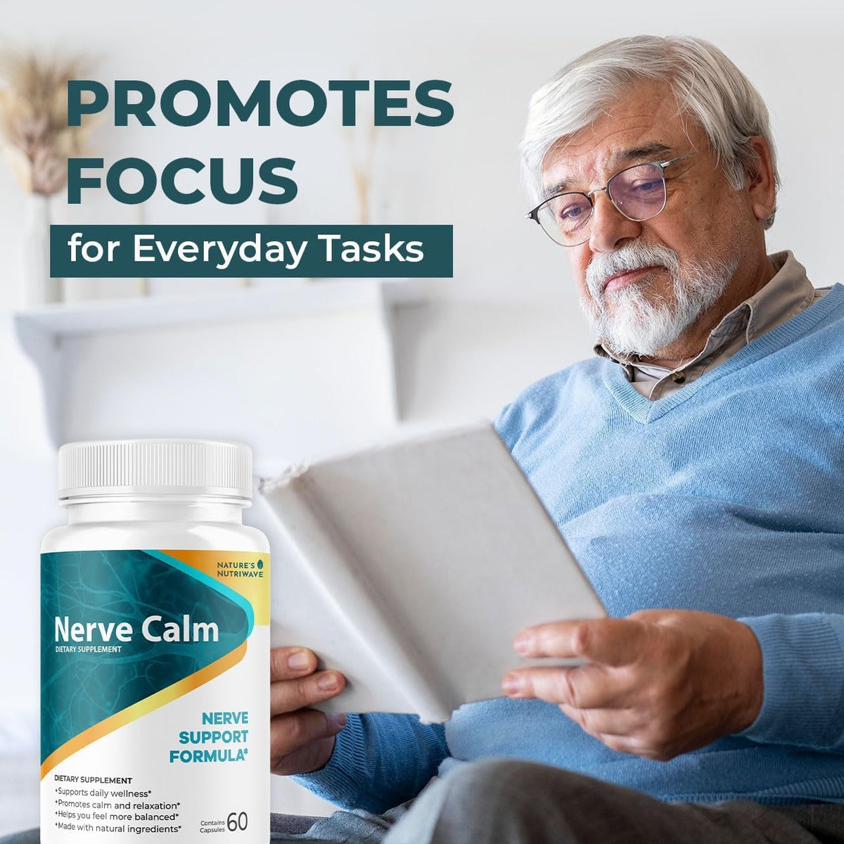 NerveCalm – Passion Flower & Prickly Pear Capsules – 30 Caps, 3 Month Supply | Passion Flower, Prickly Pear & California Poppy | Vegan, Non-GMO, Made in USA | Easy-to-swallow capsule - görsel 8