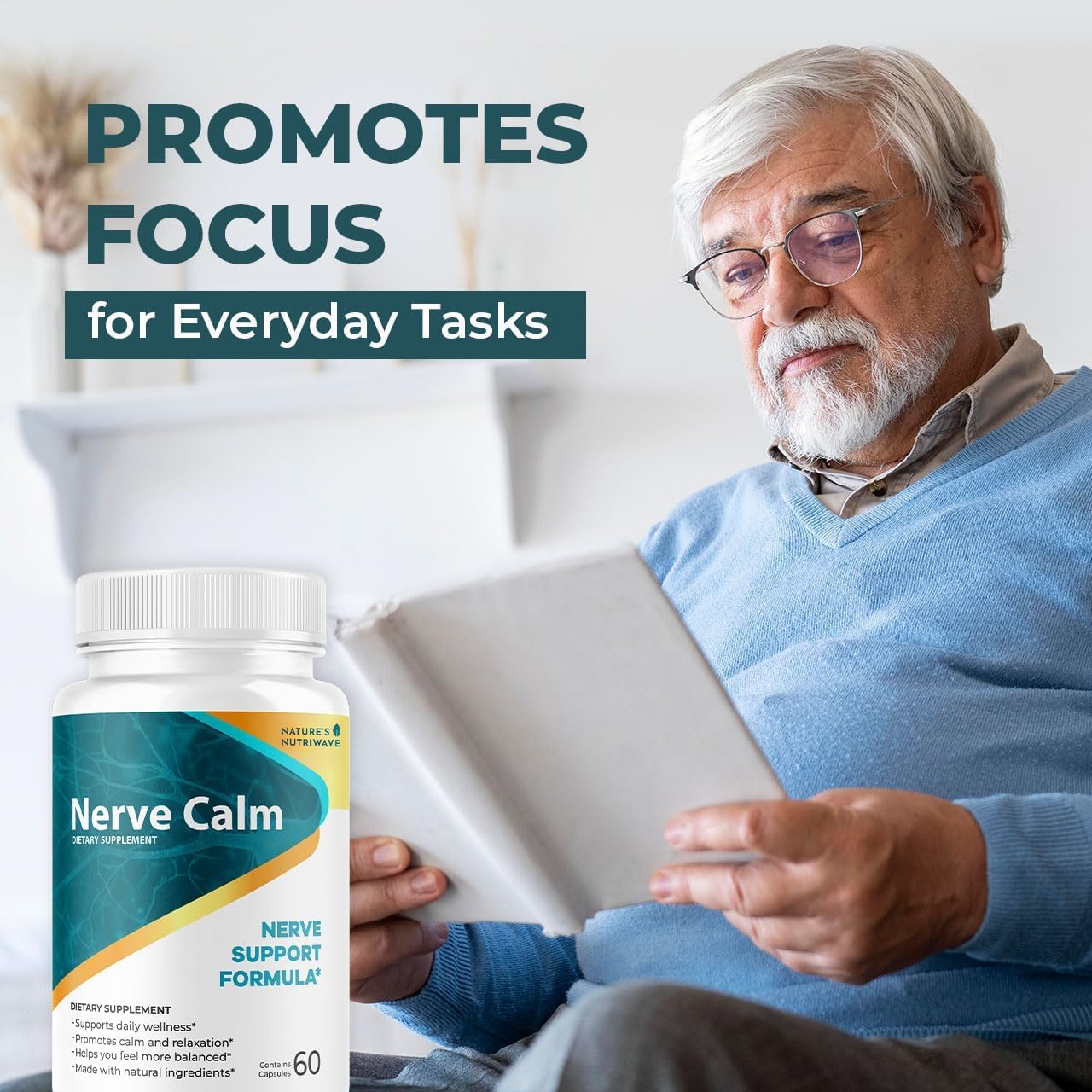 NerveCalm – Passion Flower & Prickly Pear Capsules – 30 Caps, 3 Month Supply | Passion Flower, Prickly Pear & California Poppy | Vegan, Non-GMO, Made in USA | Easy-to-swallow capsule - görsel 8
