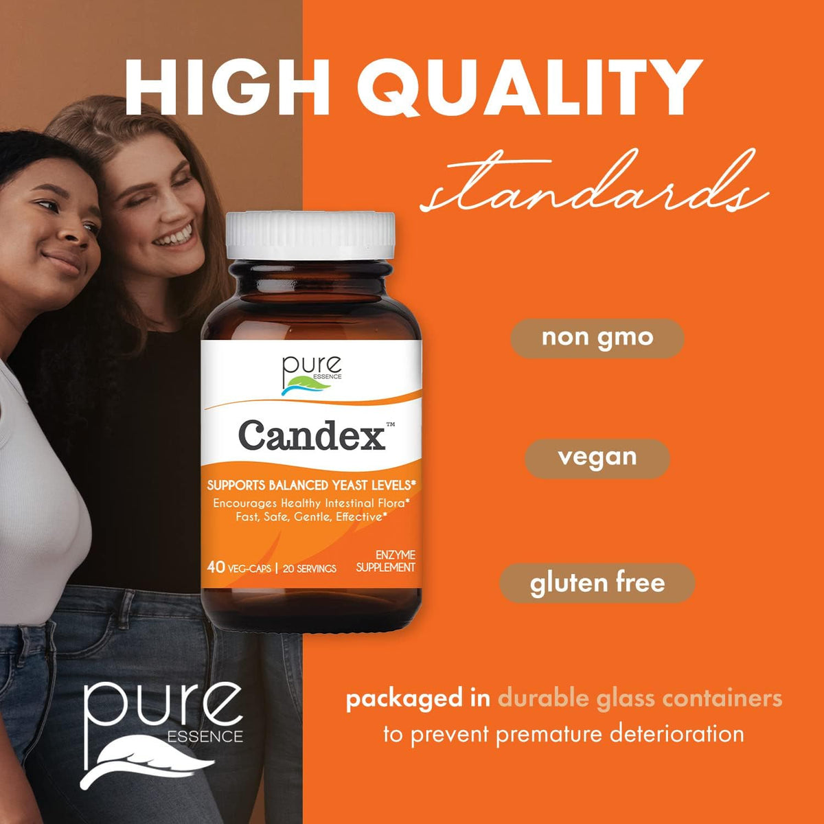 Pure Essence Candex Supplement – Digestive Enzyme Support for Gut Health – 40 Capsules - görsel 5