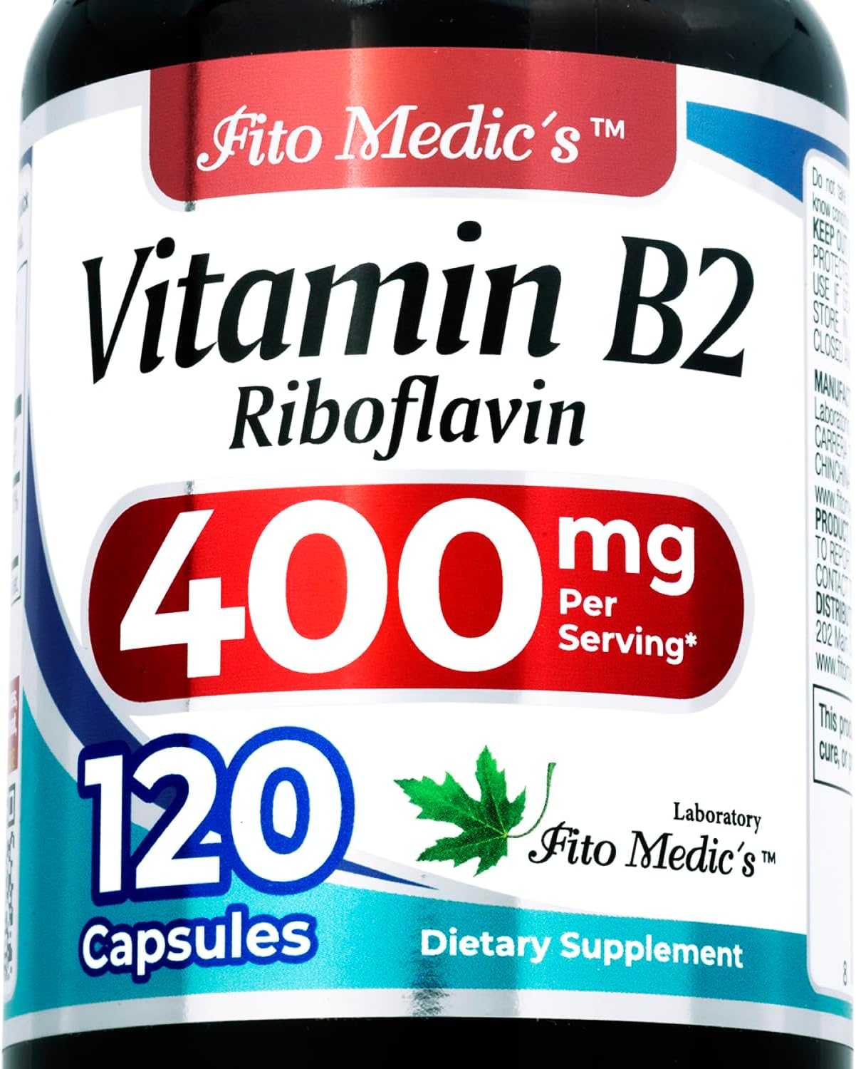 FITO MEDIC'S Lab Vitamin B2 (Riboflavin) 400 mg - 120 Capsules - görsel 1