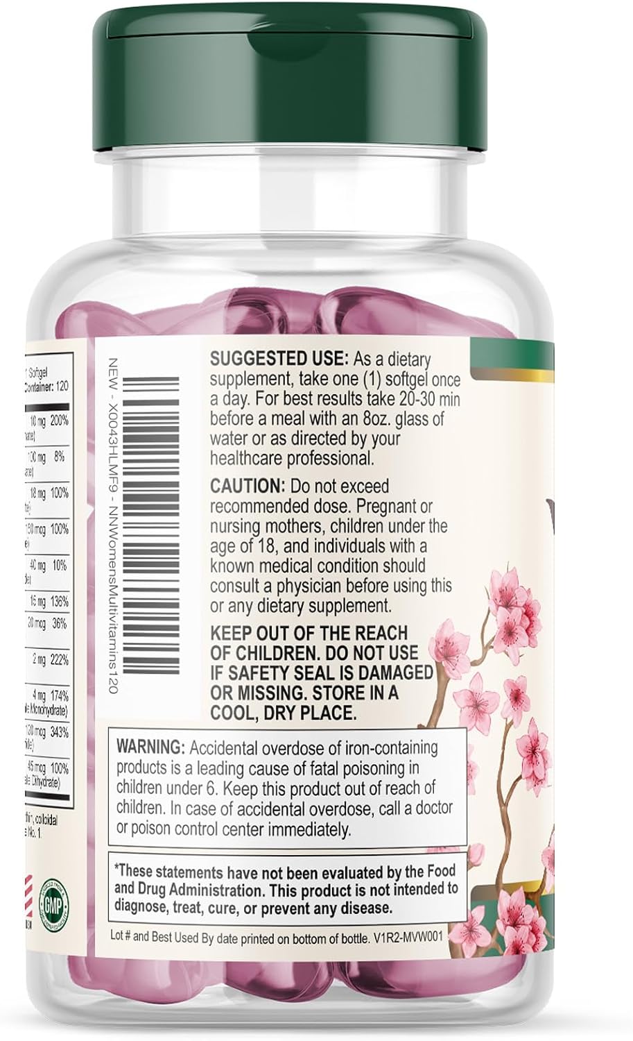 Multivitamin for Women - Complete Daily Women's Multivitamin with Calcium, Folic Acid, Vitamin A, C, D, E, & B Vitamins, Zinc and Iron - For Bone, Energy & Immune Support - 120 Softgels - görsel 8