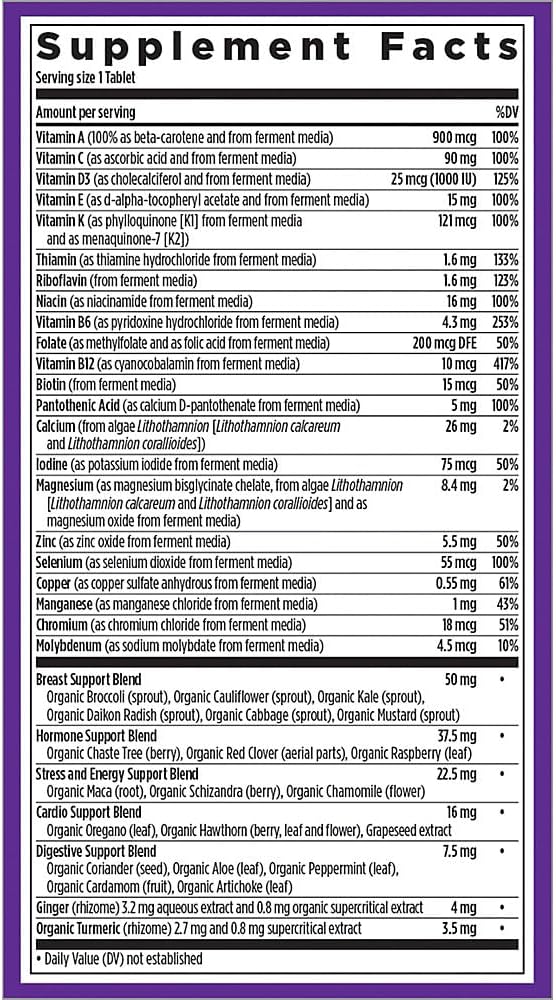 New Chapter Women's Multivitamin, Every Woman's One Daily 40+, Fermented with Probiotics + Vitamin D3 + B Vitamins + Organic Non-GMO Ingredients - 24 Count - görsel 3