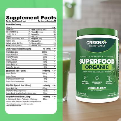 Greens+ Organic RAW Superfood Powder (240 g)