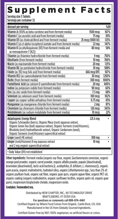 New Chapter Perfect Energy Multivitamin – 96 Tablets