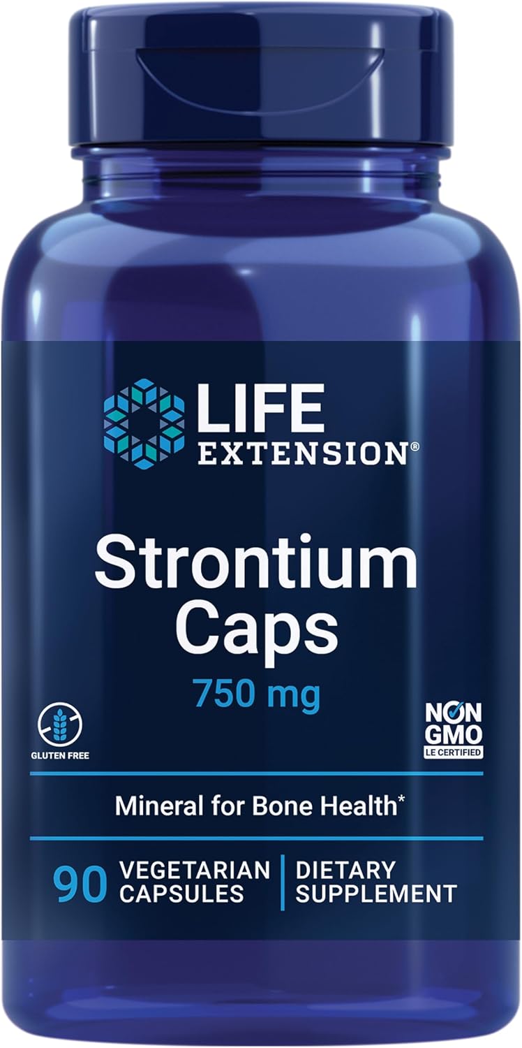 Life Extension Strontium Caps, Trace Mineral for Advanced Bone Health Support, 90 Capsules - görsel 1