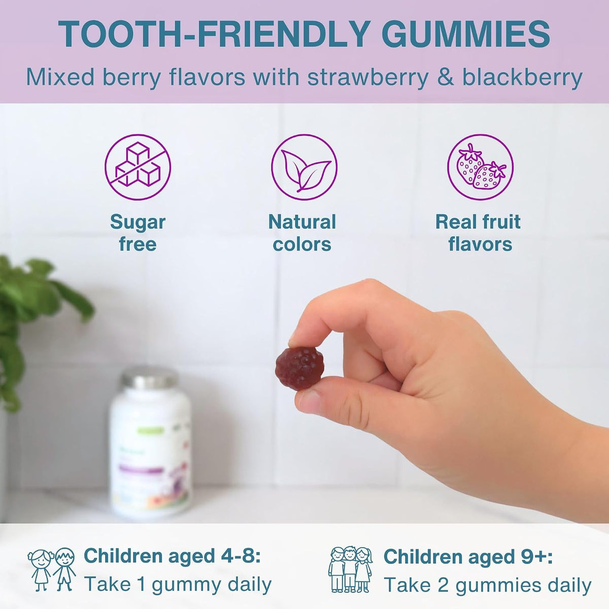 Igennus Methylated Children's Multivitamin Gummies | Sugar-Free Natural Berry | Age 4+ | 90 Gummies - görsel 5
