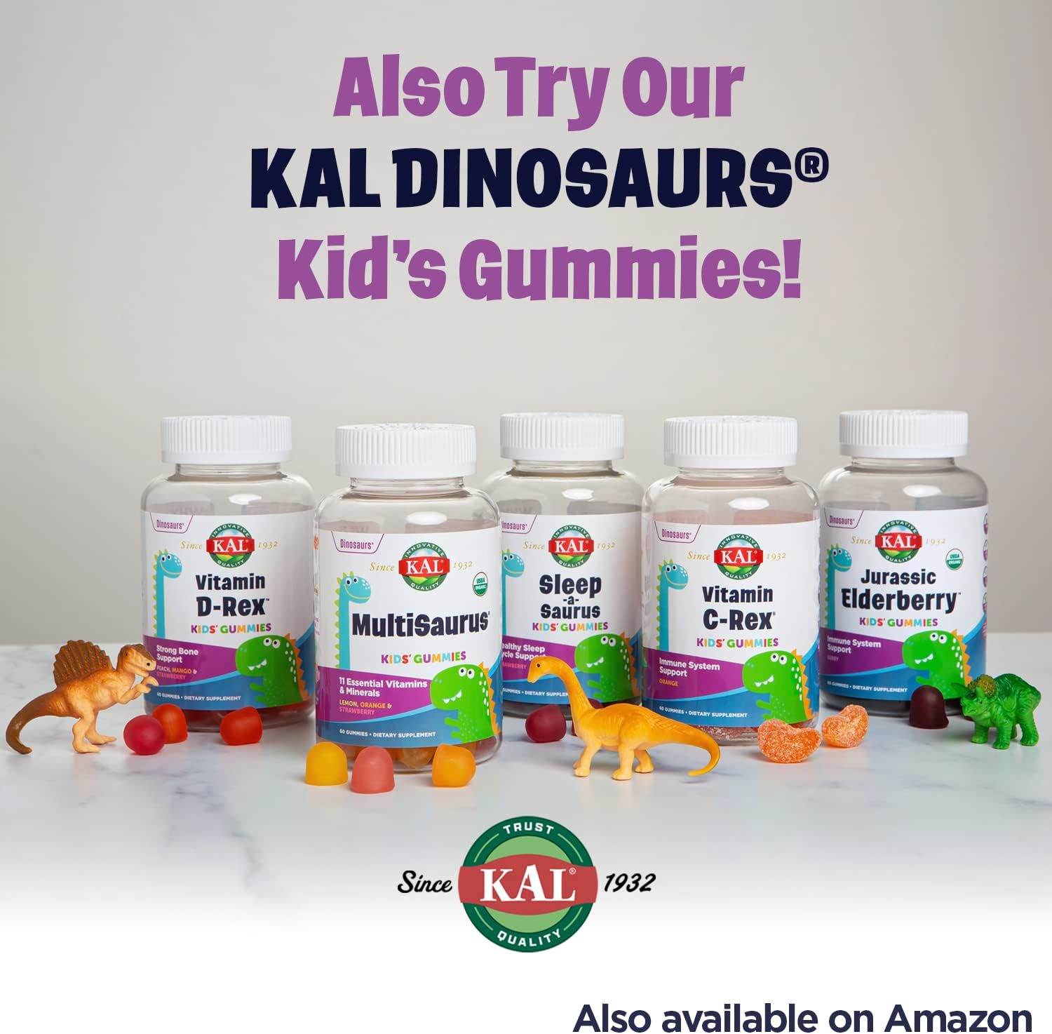 KAL Vitamin D-Rex Children's Vitamin D3 600 IU Instant Dissolve Micro Tablets, Natural Watermelon, 120 Tablets - görsel 7