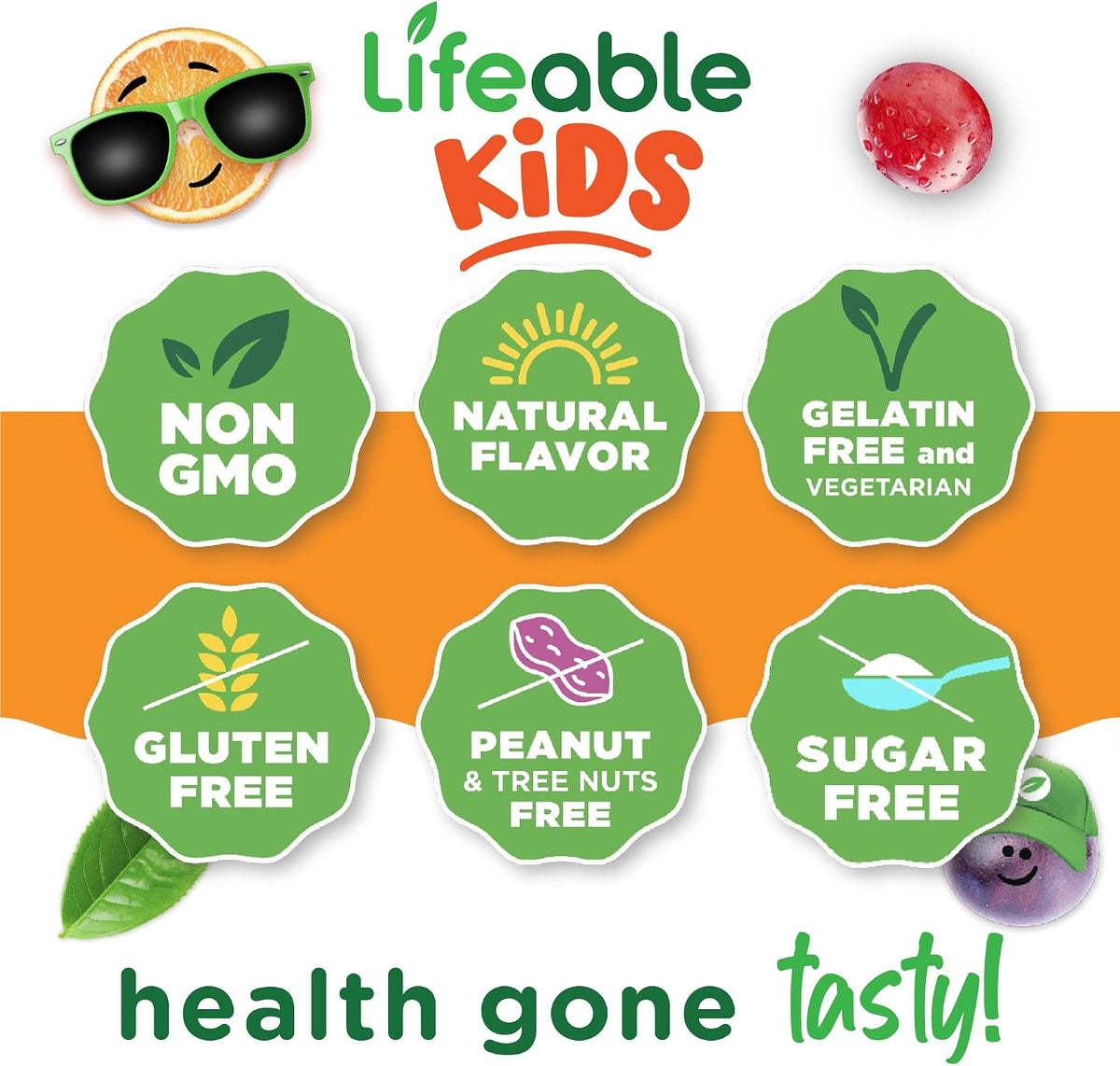 Lifeable Sugar Free Vitamin D for Kids 1000 IU - Great Tasting Natural Flavour Gummy Supplement - Gluten-Free Vegetarian Chewable - for Strong and Healthy Bones, for Children, Teen, Toddler, 90 Gummies - görsel 4