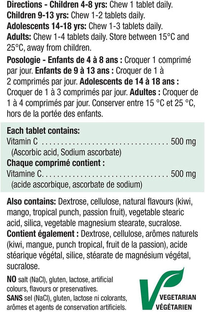Jamieson Vitamin C Tropical Fruit 500mg Tablets, 120 Tablets