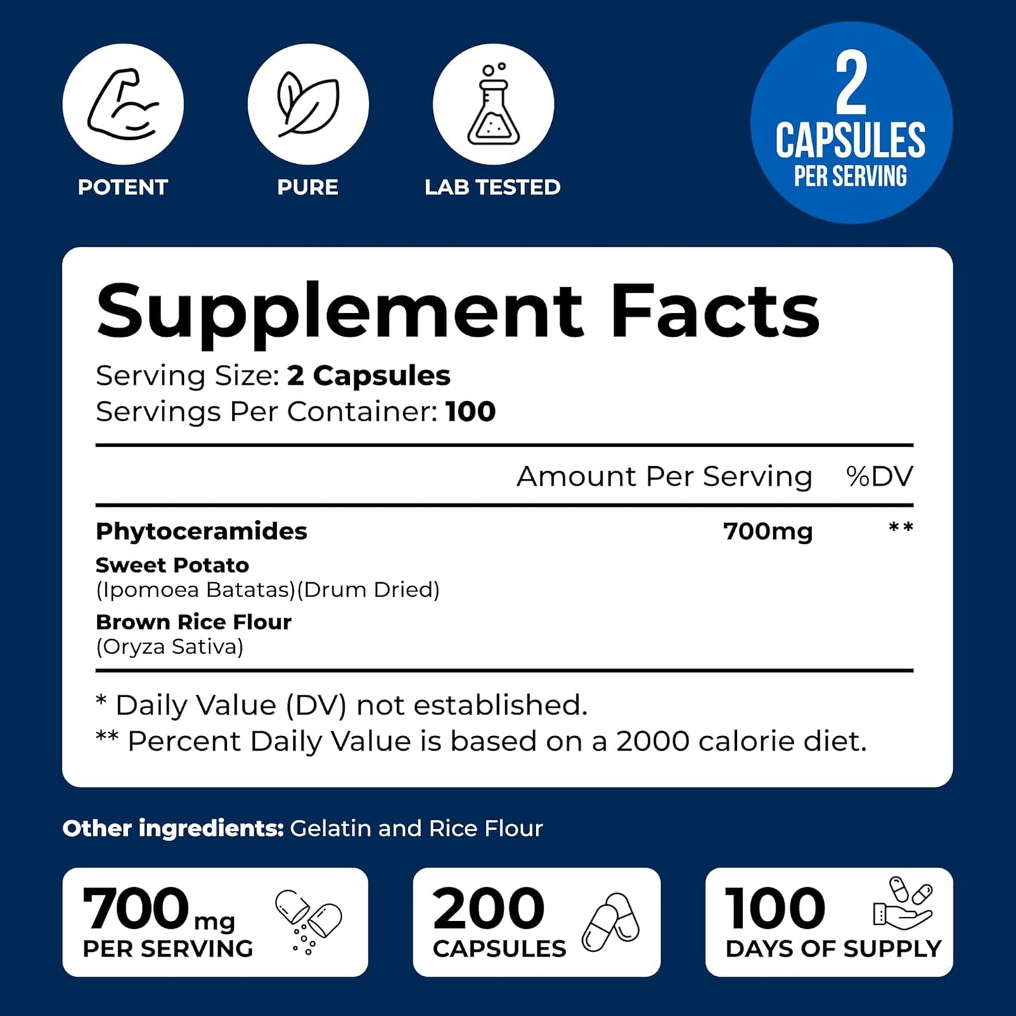 Phytoceramides Supplement 700mg – 200 Capsules – Plant Based, Wheat Free, Non-GM - görsel 3