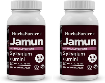 Jamun Capsules – Eugenia Jambolana Seed Extract (10:1) – 60 Vegan Capsules